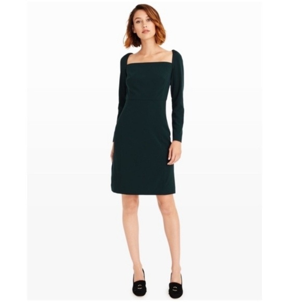 Club Monaco Dark Green Square Neck Long Sleeve Sheath Dress 295643073 Size 2